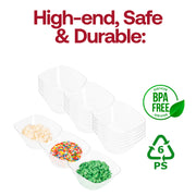 Clear Rectangular 3-Hole Mini Plastic Bowls BPA | Smarty Had A Party