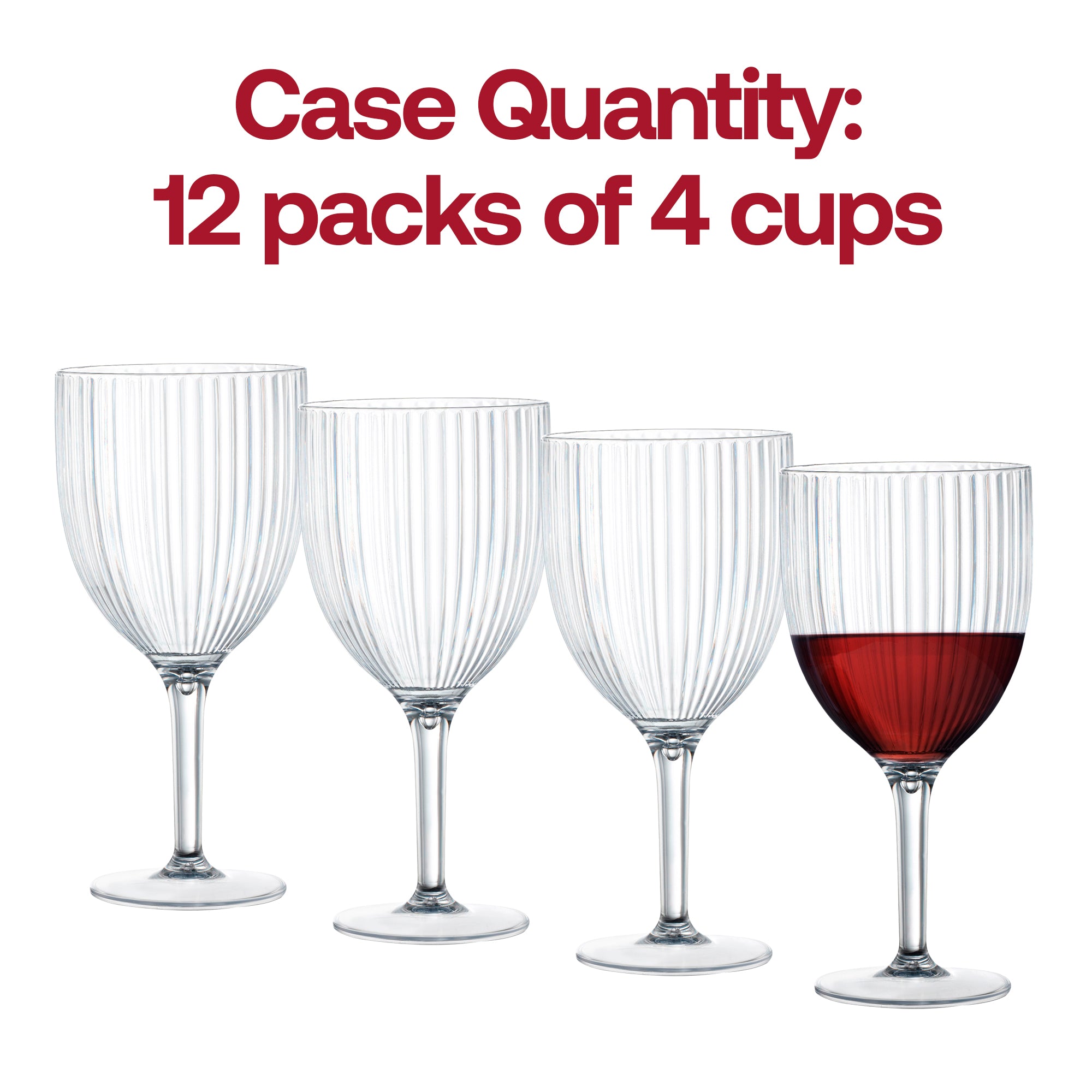 Plastic Glasses - Clear Ribbed Wine Glasses | Smarty Had A Party