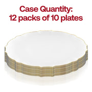 Clear with Gold Rim Round Lotus Plastic Dinner Plates (10.25") Quantity | Smarty Had A Party