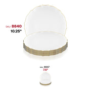 Clear with Gold Rim Round Lotus Plastic Dinner Plates (10.25") SKU | Smarty Had A Party
