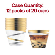 9 oz. Clear with Gold Swirl Round Disposable Plastic Party Cups Quantity | Smarty Had A Party