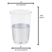 12 oz. Clear with Shiny Silver Thick Bottom Round Disposable Plastic Tumblers | Smarty Had A Party
