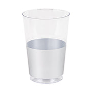 12 oz. Clear with Shiny Silver Thick Bottom Round Disposable Plastic Tumblers | Smarty Had A Party