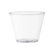 9 oz. Clear with Silver Glitter Round Disposable Plastic Party Cups Main | Smarty Had A Party