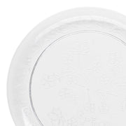 Clear Floral Round Disposable Plastic Appetizer/Salad Plates