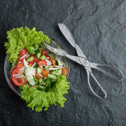 Clear Scissor Tongs were ideal for serving salads cleanly at formal buffets.