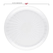 Clear disposable plastic round tray, BPA-free and safe for food service at parties and catered events