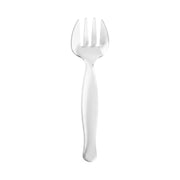 Clear disposable plastic serving fork, 9.75 inches long, ideal for buffets and catering, sold in a case of 150.