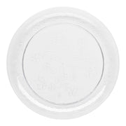 Clear floral round disposable plastic buffet plates, 9-inch diameter