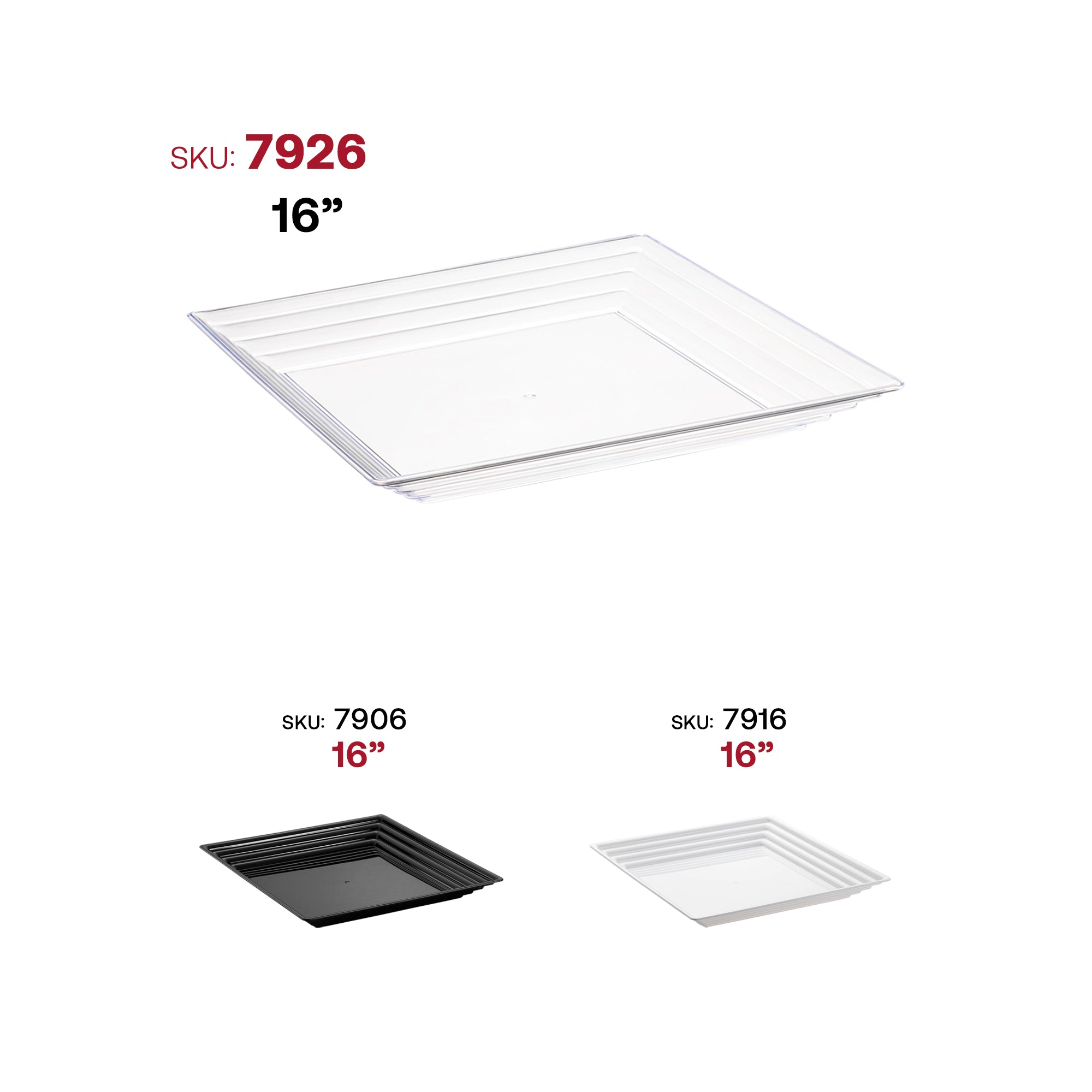 Plastic Trays - Groove Clear Serving Trays | Smarty Had A Party