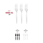 Clear plastic forks in a bulk 1,000-count pack, 7-inch disposable utensils for large gatherings