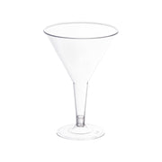 Clear plastic martini glasses, 6 oz. capacity, case of 192, ideal for serving classic martinis, signature cocktails, and dessert parfaits