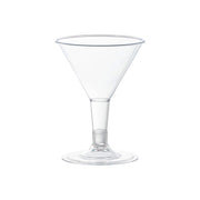 Clear plastic mini martini shot glasses, 2 oz. capacity, case of 192, ideal for cocktails, shooters, and dessert presentations