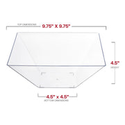 Clear plastic serving bowl made from BPA-free material, safe for food handling and perfect for disposable use
