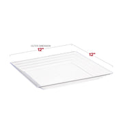 Clear plastic serving tray made from BPA-free, recyclable material, ideal for safe and eco-friendly food service
