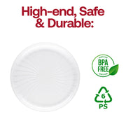 Clear round pavilion tray used at a formal buffet, presenting a variety of party snacks beautifully