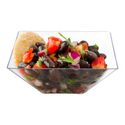 Clear square serving bowl filled with a fresh salad, ideal for buffet tables, parties, or family-style dining