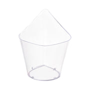 Clear teardrop disposable plastic cups, 3.75" x 2.5", 4 oz capacity, perfect for serving beverages or desserts, 288 cups per case.