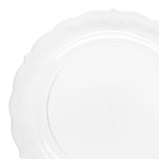 Clear vintage-style appetizer plates with an elegant round design