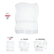 Clear wave-edged plastic plates, 7 inches in diameter, perfect for serving appetizers or salads