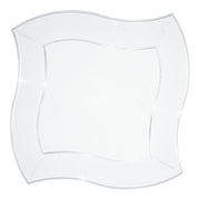 Clear wave plastic appetizer and salad plates, 7-inch diameter