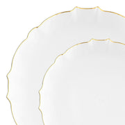 Clear with Gold Rim Round Lotus Dinnerware Set combines delicate transparency with a regal gold touch for elegant dining