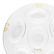 Clear with Gold Round Section Tray Disposable Plastic Seder Plates