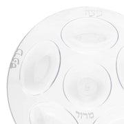 Clear with Silver Round Section Tray Disposable Plastic Seder Plates