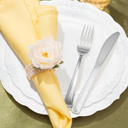 Clear with Silver Vintage Rim Round Disposable Plastic Wedding Value Set, SKU 860CSVS20, offering a complete set for your event