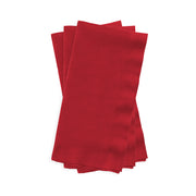 Close-up of soft, embossed red paper dinner napkin, showing vivid color and paper detail, 16 x 16 inches, 600-pack.