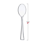 Compact 4-inch clear plastic tasting spoons, designed for easy handling and portion-controlled sampling
