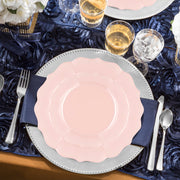 Complete Pearl Pink Lotus dinnerware set featured with SKU 8850-PNKVS20 and clearly labeled plate and cutlery components