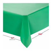 Convenient 54 x 108 hunter green disposable plastic tablecloths providing stylish coverage and quick disposal, sold in a pack of 96.