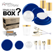 Crafted from BPA-free, recyclable plastic, the Solid Blue Tableware Set pairs safety and sustainability with modern flair