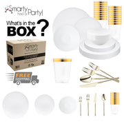 Crafted from recyclable, BPA-free plastic, the White Organic Tableware Set offers eco-friendly sophistication for modern celebrations
