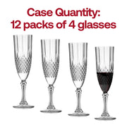 8 oz. Crystal Cut Plastic Champagne Flutes Quantity | Smarty Had A Party