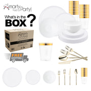 Designed using recyclable and BPA-free plastic, the White Flat Round Tableware Set balances safety with sustainable appeal