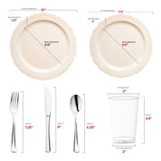 Designed with recyclable, BPA-free plastic, the Ivory Vintage Round Wedding Set ensures safe, sustainable entertaining