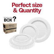 Dinner plate measures 10 inches in diameter, providing ample space for main courses in elegant settings