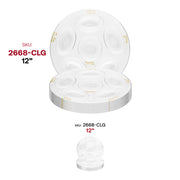 Disposable Seder plates with a 12-inch clear round design and gold sectioning