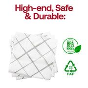 Disposable and BPA-free white paper napkins with silver diamond design, combining safety and sophistication