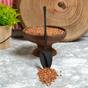 Disposable black plastic dinner spoons, 8.1 inches, bulk pack of 480, perfect for parties and catering.