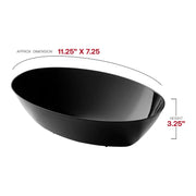 Disposable black plastic serving bowl, BPA-free and safe for food service at parties and gatherings