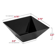 Disposable black plastic serving bowl, BPA-free and safe for serving at parties and catered events