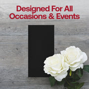 Disposable black velvet paper napkin with rich color and soft finish, 16 x 16 inches, comes in 600-count packaging