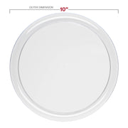 Disposable clear plastic dinner plates and salad plates, 10-inch and 8.5-inch sizes, convenient for quick cleanup after events