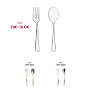Disposable clear plastic mini flatware, lightweight yet sturdy, designed for easy cleanup at any occasion