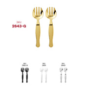 Disposable gold plastic serving forks, 9.75 inches, perfect for easy cleanup after events and catering, pack of 60.