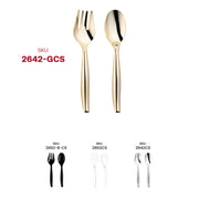 Disposable gold plastic serving utensils, 9.75 inches, pack of 60, perfect for effortless entertaining