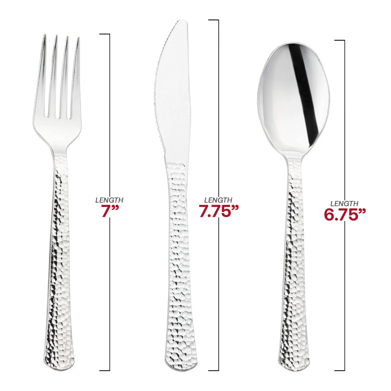 Plastic Cutlery Silver Hammered Flatware Smarty Had A Party